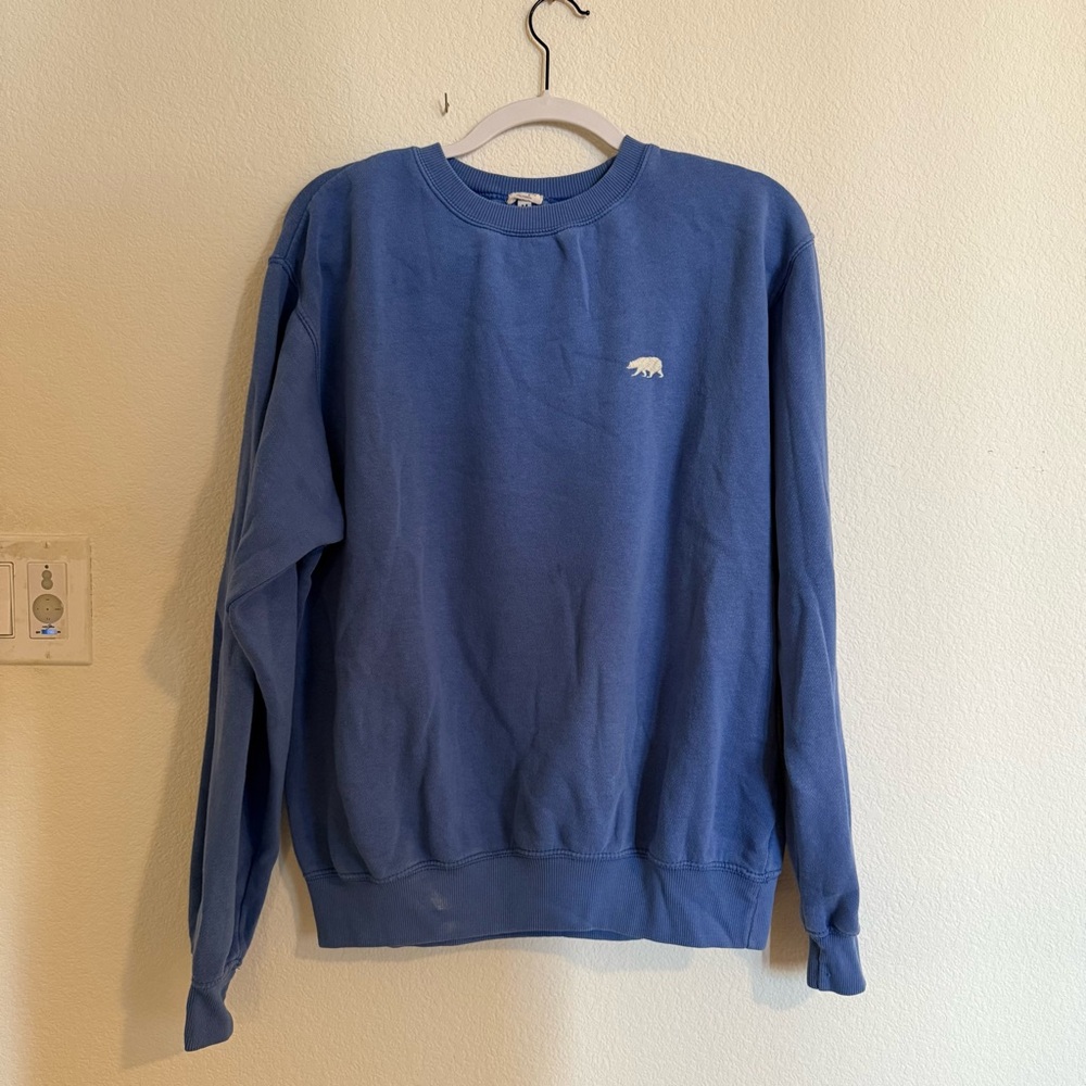 Brandy Melville John Galt Blue Sweatshirt Embroidered Bear